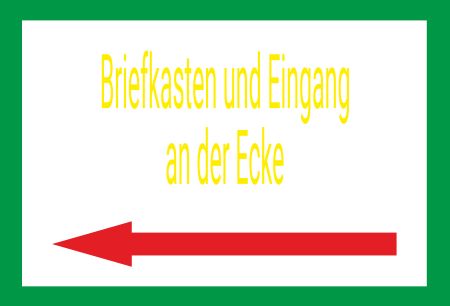 Briefkasten links Wegweiser Schild smart informativ auffallend schilder selbst gestalten