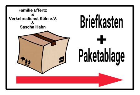 Briefkasten + Paketablage Hinweis Schild smart bunt kreativ schilder selbst gestalten