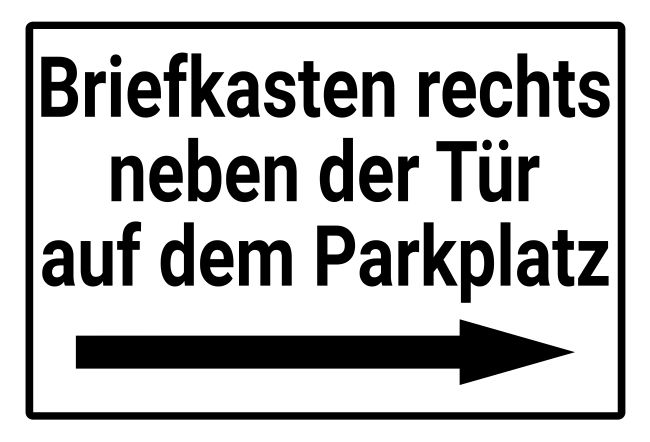 Briefkasten rechts Wegweiser Schild informativ schilder selbst gestalten
