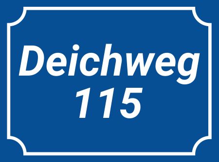 Deichweg 115 Strassen-Hausnummern Schild informativ auffallend schilder selbst gestalten
