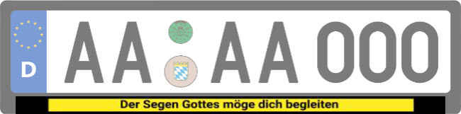 Der Segen Gottes möge dich begleiten Kennzeichenhalter Schild bunt kreativ schilder selbst gestalten