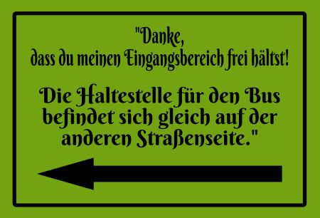 Die Haltestellen f&uuml;r den Bus ... Hinweis Schild smart bunt kreativ schilder selbst gestalten