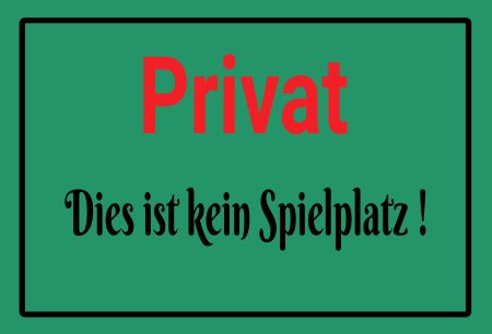 Dies ist kein Spielplatz! Privat-Pakete Schild bunt informativ auffallend schilder selbst gestalten
