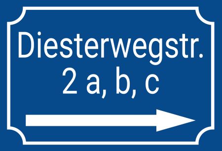 Diesterwegstr. Strassen-Hausnummern Schild kreativ informativ auffallend schilder selbst gestalten