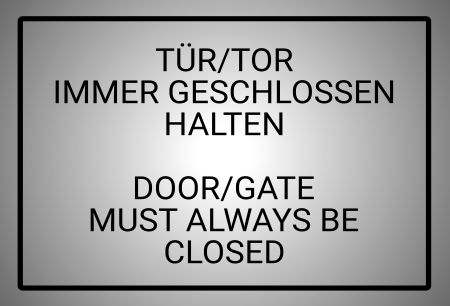 DOOR / GATE CLOSED Hinweis Schild kreativ informativ auffallend schilder selbst gestalten