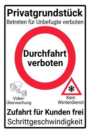 Durchfahrt verboten Parken-Verkehr Schild spannend kreativ informativ auffallend schilder selbst gestalten
