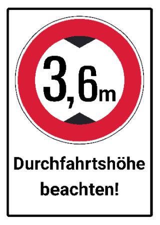 Durchfahrtsh&ouml;he beachten! Hinweis Schild smart kreativ schilder selbst gestalten