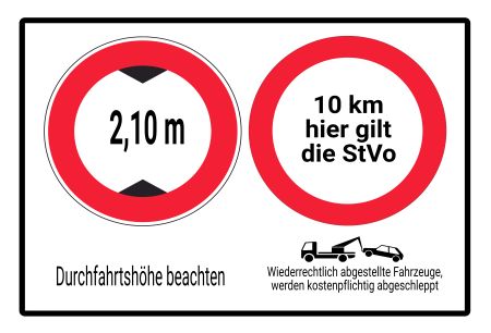 Durchfahtsh&ouml;hen beachten Parken-Verkehr Schild informativ auffallend schilder selbst gestalten