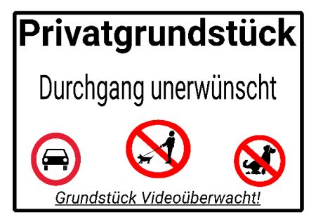 Durchgang unerw&uuml;nscht Warnung-Zutrittverboten Schild smart kreativ schilder selbst gestalten