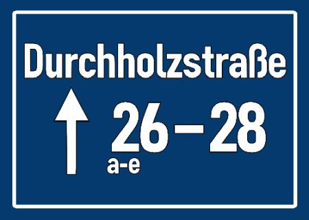 Durchholzstraße 26-28 Wegweiser Schild smart kreativ schilder selbst gestalten