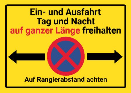 Ein- und Ausfahrt ... freihalten Parken-Verkehr Schild smart kreativ schilder selbst gestalten