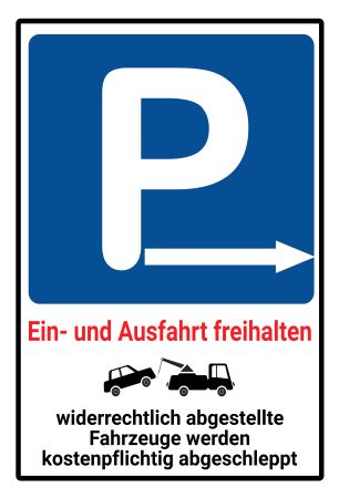 Ein- und Ausfahrt freihalten Parken-Verkehr Schild kreativ informativ auffallend schilder selbst gestalten