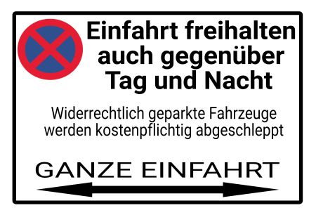 Einfahrt freihalten Parken-Verkehr Schild smart bunt kreativ schilder selbst gestalten