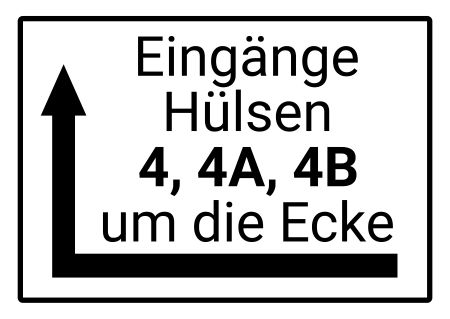 Eingänge um die Ecke Wegweiser Schild informativ auffallend schilder selbst gestalten