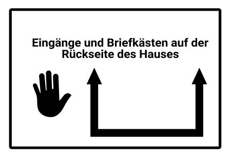 Eingänge und Briefkästen auf der Rückseite des ... Wegweiser Schild smart spritzig schilder selbst gestalten