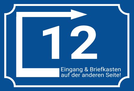 Eingang & Briefkasten gegenüber Wegweiser Schild kreativ informativ auffallend schilder selbst gestalten
