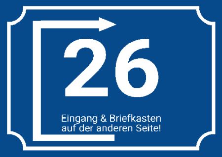 Eingang & Briefkasten um die Ecke Strassen-Hausnummern Schild kreativ informativ auffallend schilder selbst gestalten