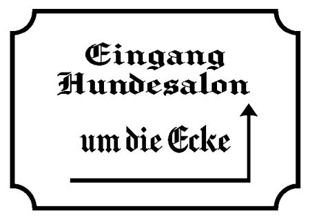 Eingang Hundesalon um die Ecke Wegweiser Schild smart schilder selbst gestalten