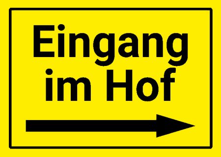 Eingang im Hof Wegweiser Schild smart schilder selbst gestalten