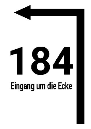 Eingang um die Ecke 184 Wegweiser Schild smart schilder selbst gestalten