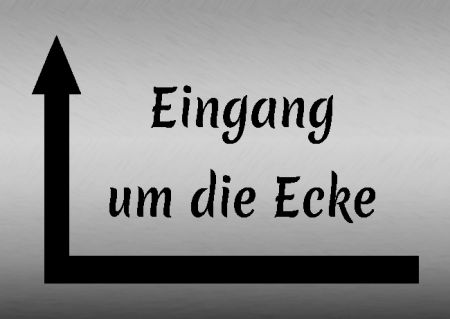 Eingang um die Ecke Strassen-Hausnummern Schild kreativ informativ auffallend schilder selbst gestalten