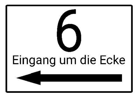 Eingang um die Ecke Wegweiser Schild smart schilder selbst gestalten