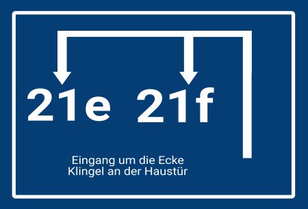 Eingang um die Ecke Wegweiser Schild spannend kreativ informativ auffallend schilder selbst gestalten