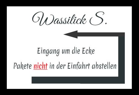 Eingang um die Ecke Wegweiser Schild smart kreativ informativ auffallend schilder selbst gestalten