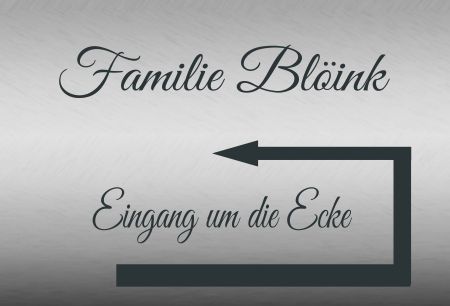 Eingang um die Ecke Wegweiser Schild smart kreativ spritzig schilder selbst gestalten