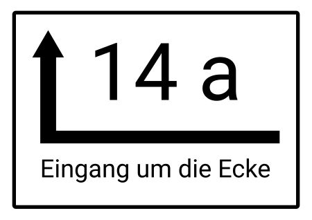 Eingang um die Ecke Wegweiser Schild informativ auffallend schilder selbst gestalten