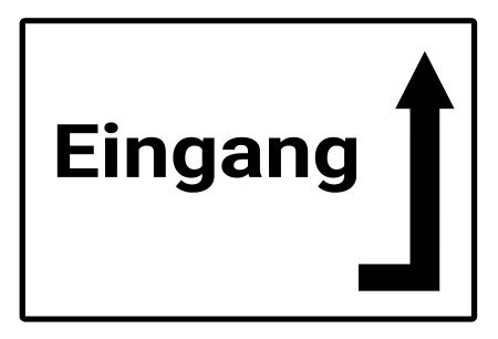 Eingang um die Ecke Wegweiser Schild informativ auffallend schilder selbst gestalten