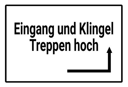 Eingang und Klingel Wegweiser Schild informativ auffallend schilder selbst gestalten