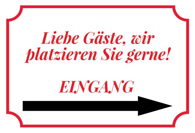 Eingang Wegweiser Schild informativ auffallend schilder selbst gestalten