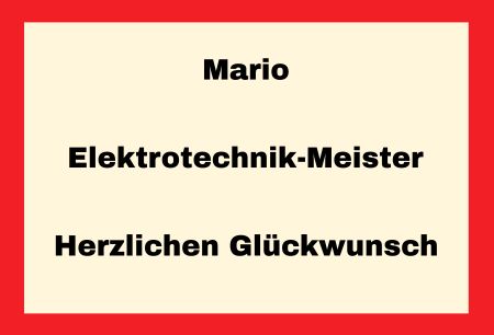 Elektrotechnik Meister Mario Firma Schild informativ auffallend schilder selbst gestalten