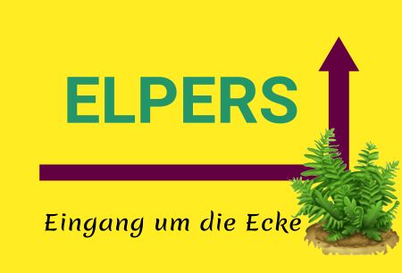 ELPERS Eingang um die Ecke Wegweiser Schild smart kreativ spritzig schilder selbst gestalten
