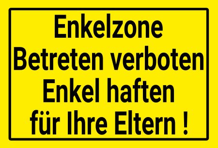 Enkelzone Privat-Pakete Schild smart informativ auffallend schilder selbst gestalten