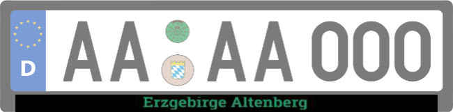 Erzgebirge Altenberg Kennzeichenhalter Schild kreativ spritzig schilder selbst gestalten
