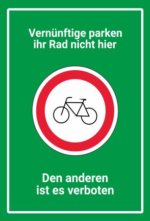 Fahrrad Parkverbot Parken-Verkehr Schild informativ auffallend schilder selbst gestalten