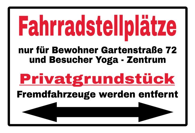 Fahrradstellplätze Parken-Verkehr Schild bunt kreativ spritzig informativ schilder selbst gestalten