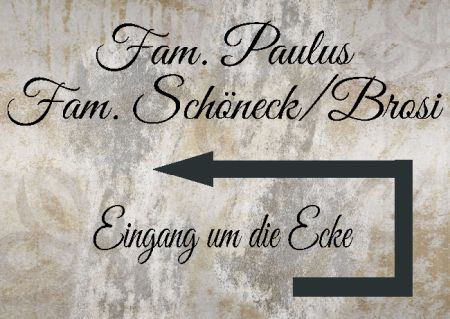 Fam. Paulus Wegweiser Schild smart kreativ spritzig schilder selbst gestalten