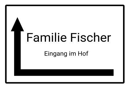 Familie Fischer - Eingang im Hof Wegweiser Schild smart kreativ schilder selbst gestalten