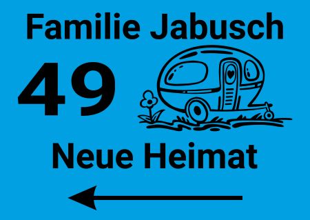 Familie Jabusch Strassen-Hausnummern Schild smart kreativ informativ auffallend schilder selbst gestalten