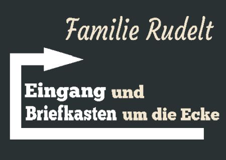 Familie Rudelt EIngang und Briefkasten um ... Wegweiser Schild smart spannend kreativ schilder selbst gestalten