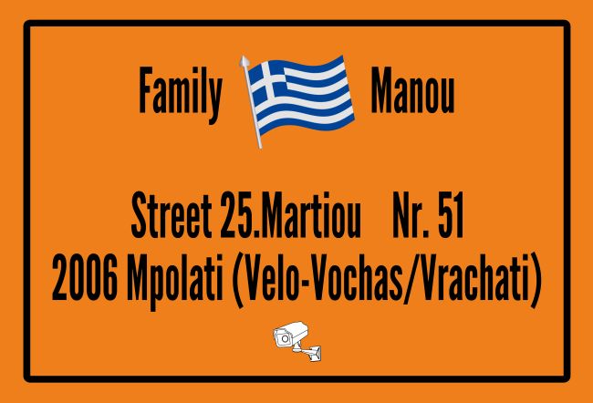Family Manou Strassen-Hausnummern Schild smart kreativ informativ schilder selbst gestalten