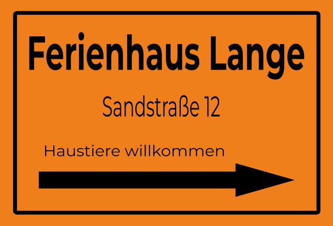 Feirenhaus Lange Wegweiser Schild informativ auffallend schilder selbst gestalten