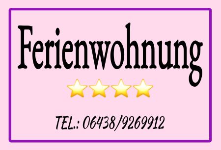 Ferienwohnung Firma Schild smart bunt kreativ schilder selbst gestalten