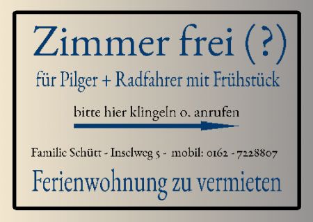 Ferienwohnung zu vermieten Firma Schild smart kreativ schilder selbst gestalten