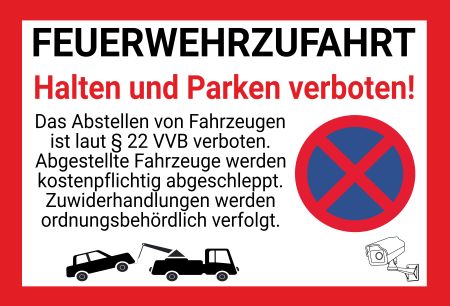 FEUERWEHRZUFAHRT Privat-Pakete Schild informativ auffallend nachdrücklich schilder selbst gestalten