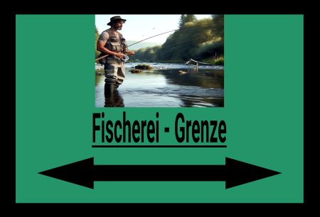 Fischerei - Grenze Hinweis Schild informativ auffallend schilder selbst gestalten