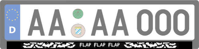 FLAP FLAP FLAP Kennzeichenhalter Schild informativ auffallend schilder selbst gestalten